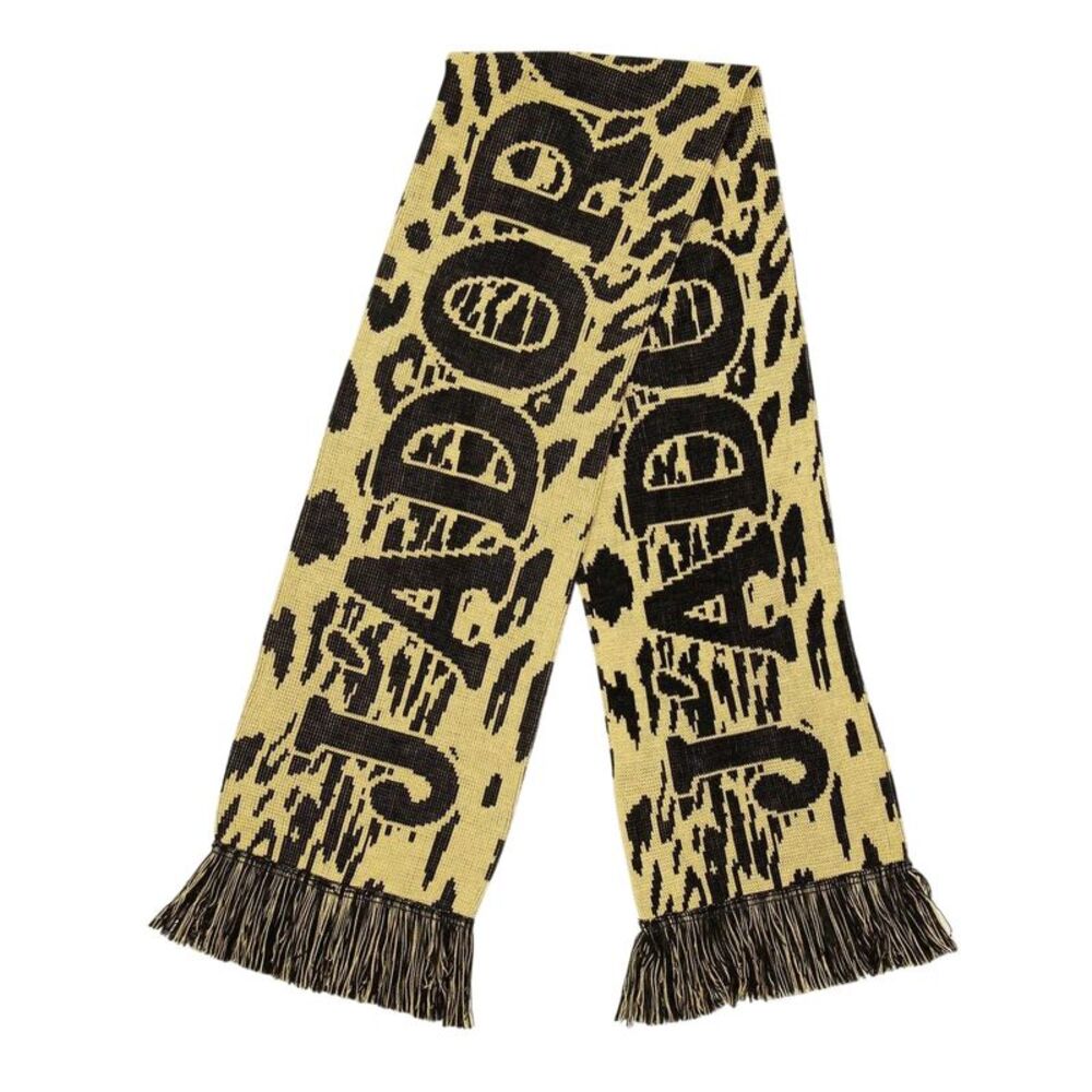 Aries Mens Leopard Print Scarf / Beige